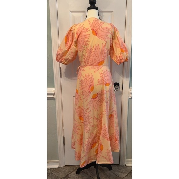 Kate Spade Pink Floral Grand Daisy Wrap Dress Size 6 - Picture 3 of 8